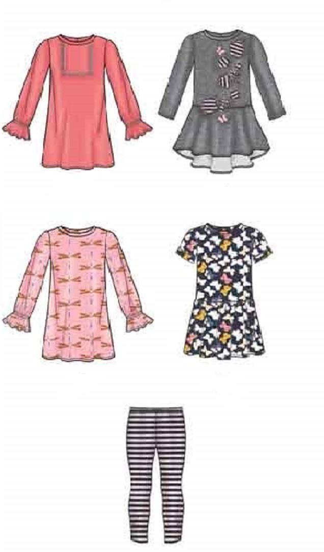 New Look Pattern 6538 Child's Knit Leggings and Dresses, Paper, White, 22.00 x 15.00 x 1.00 cm