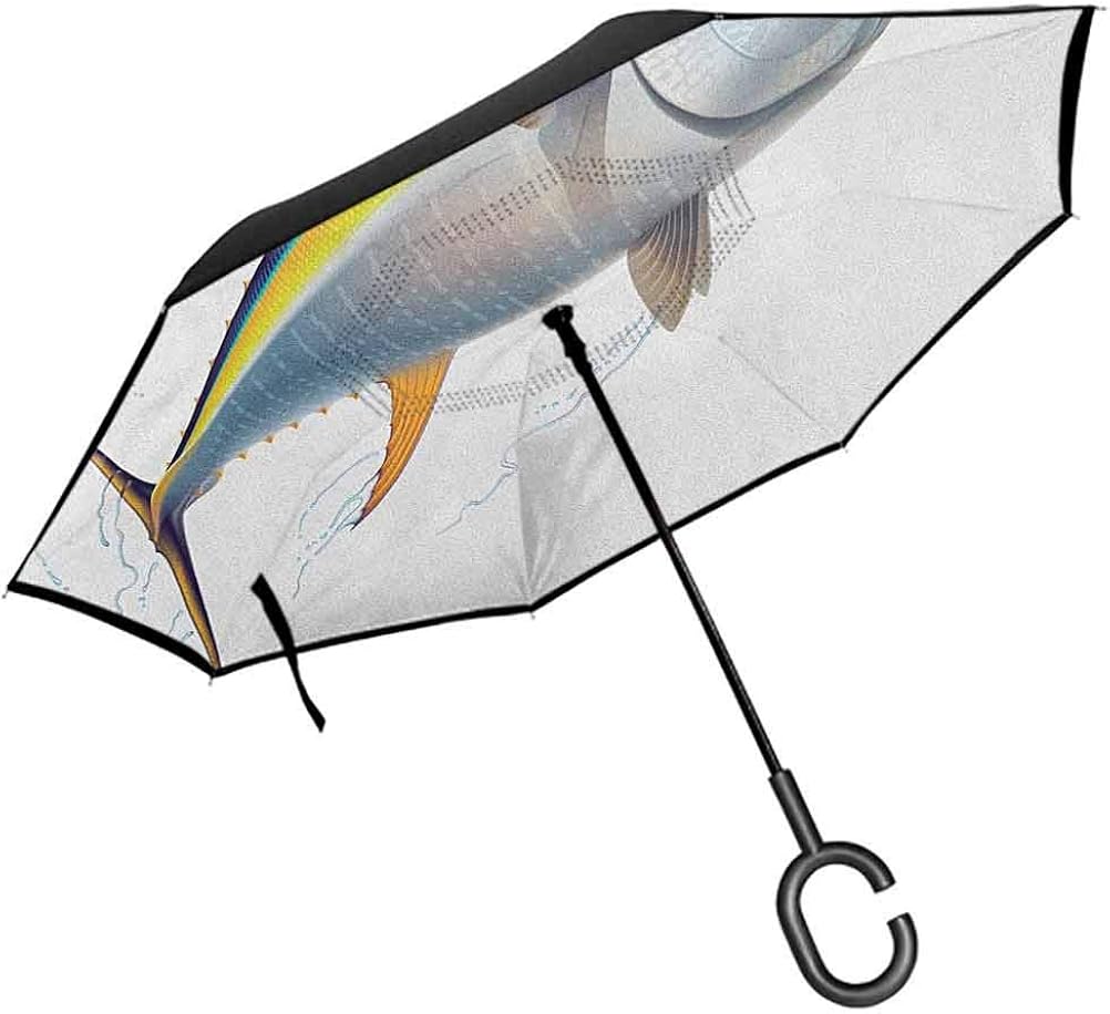 Fish Folding Reverse Umbrella Yellowfin Tuna Realistically