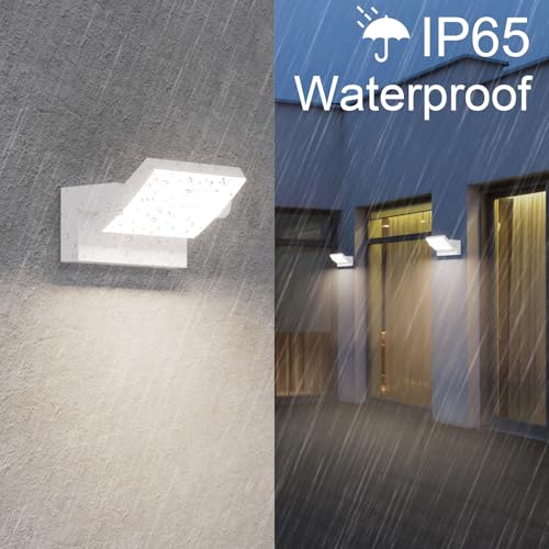 Klighten 24W LED Wall Light Outdoor Indoor IP65, Adjustable Wall Lights Modern Aluminium Wall Lamps for Entrance Terrace Gardens, 1500LM, White, Natural White 4000K | Waterproof IP65, swivel, material: aluminium, 1500 lumens, indoor/outdoor