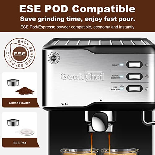 GeekChef Espresso Machine 20 Bar Pump Pressure, Coffee Machine with
