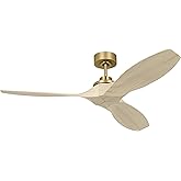 Generation Lighting Collins 3 Blade Ceiling Fan 52 Inches Blade Span with Burnished Brass Finish