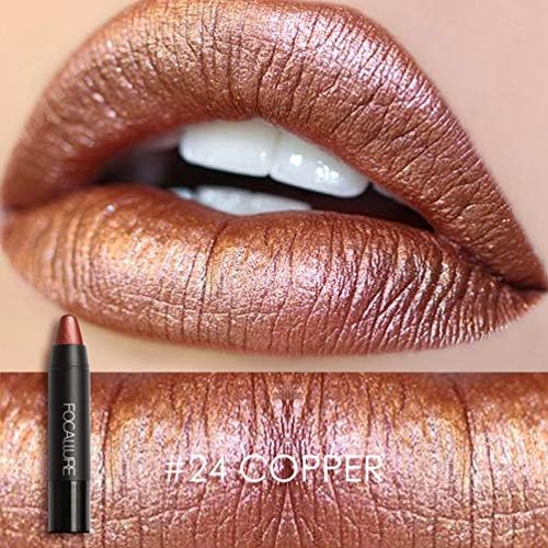 Focallure Lipstick Metallic Sparkly Lipgloss Womens Makeup Stay On Glossier Glitter Lip Gloss Long Lasting Colorstay Solid Waterproof Lip Stick