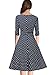 Miusol Women's V Neck Retro 1920'S Polka Dot Half Sleeve Vintage Swing Dress,Blue,Medium