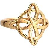 NIGHTCRUZ Witches Knot Ring, Stainless Steel Rings with Witch Knot, Celtic Jewelry for Women Gold