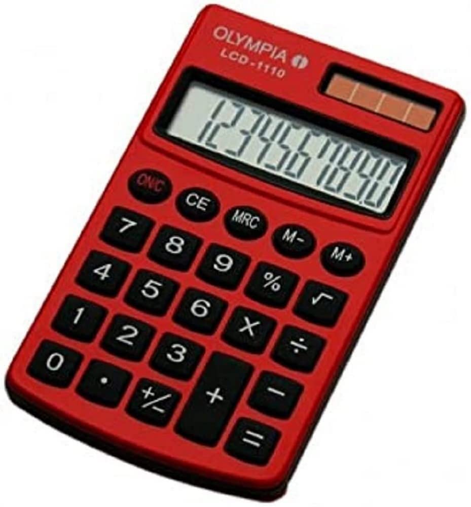Olympia 1110 Pocket Calculator with LCD Red