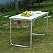 Lovinland Aluminum Folding Table, Portable Camping Table 4 Foot Lightweight Foldable Table Height Adjustable for Party Picnic Dining Outdoor Indoor Use