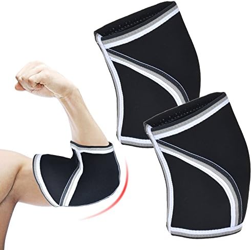 LoveCam Elbow Sleeves (1 Pair) Support &amp; Compression for Weightlifting, Powerlifting, CrossFit &amp; Tennis - 5mm Neoprene Sleeve for the Best Performance - Both Women &amp; Men (Small)