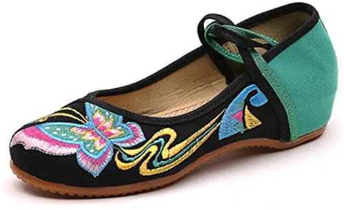 Qhome Women's Embroidery Classics Butterfly Cheongsam Flat Shoes