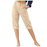FOCLMP Womens Summer Capris Pants Dressy Causal