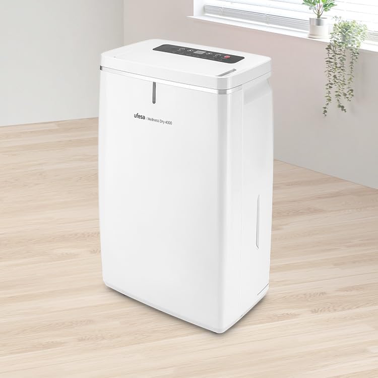 Wellness Dry 4000 Luftentfeuchter 16L/24h, Leise 43 dB, Feuchtigkeitssensor, Wäschetrocknungsfunktion und Luftreinigung, 5L Tank, 24h Timer, Bis zu 30 m², Automatische Abschaltung