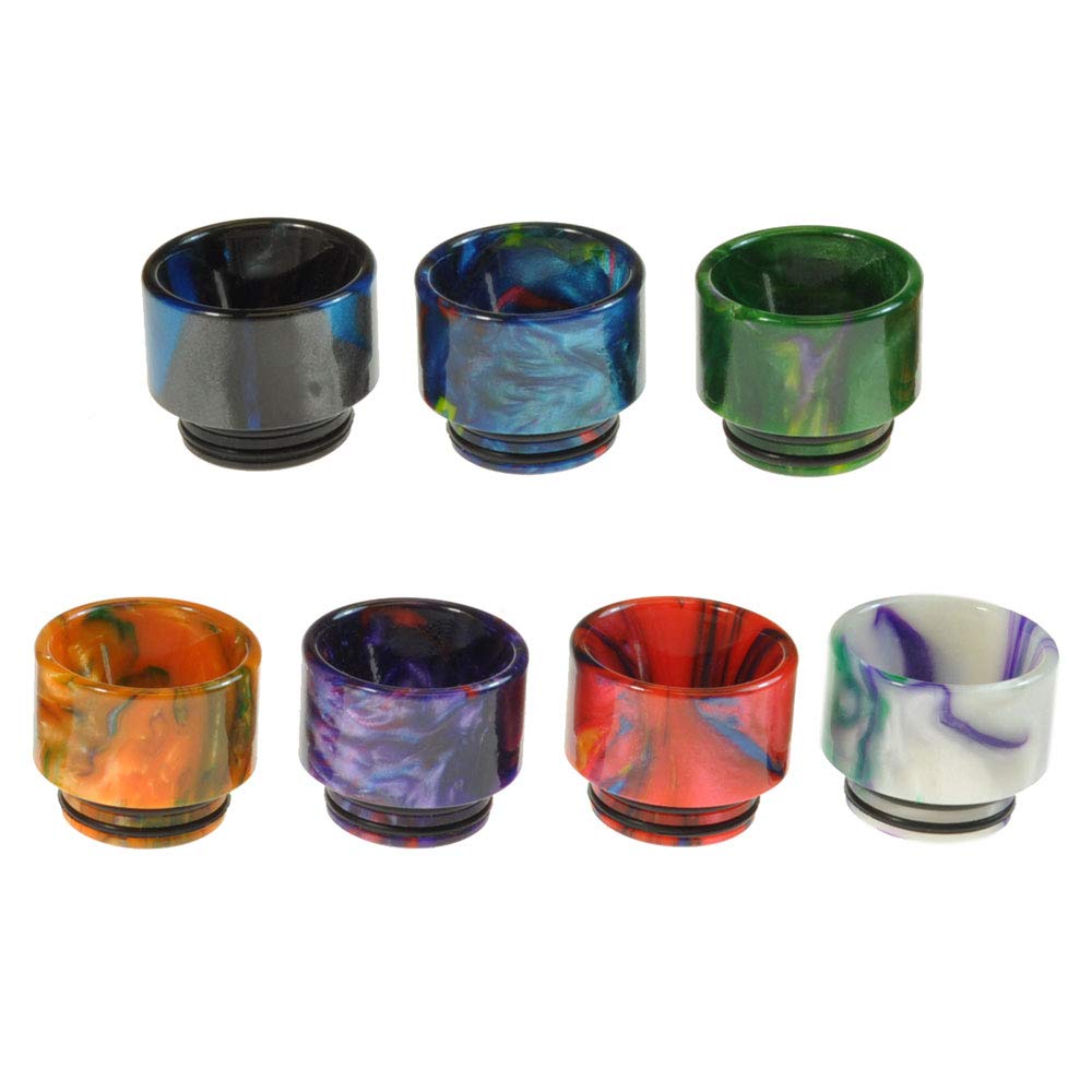 Armerah Anti Spit Back 810 Drip Tip eCig Mouthpiece Short/Extra-Wide Epoxy Resin 3 Pack Assorted