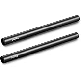 SmallRig 12 Inches (30 cm) Aluminum Alloy 15mm Rod with M12 Female Thread, Pack of 2 – 1053