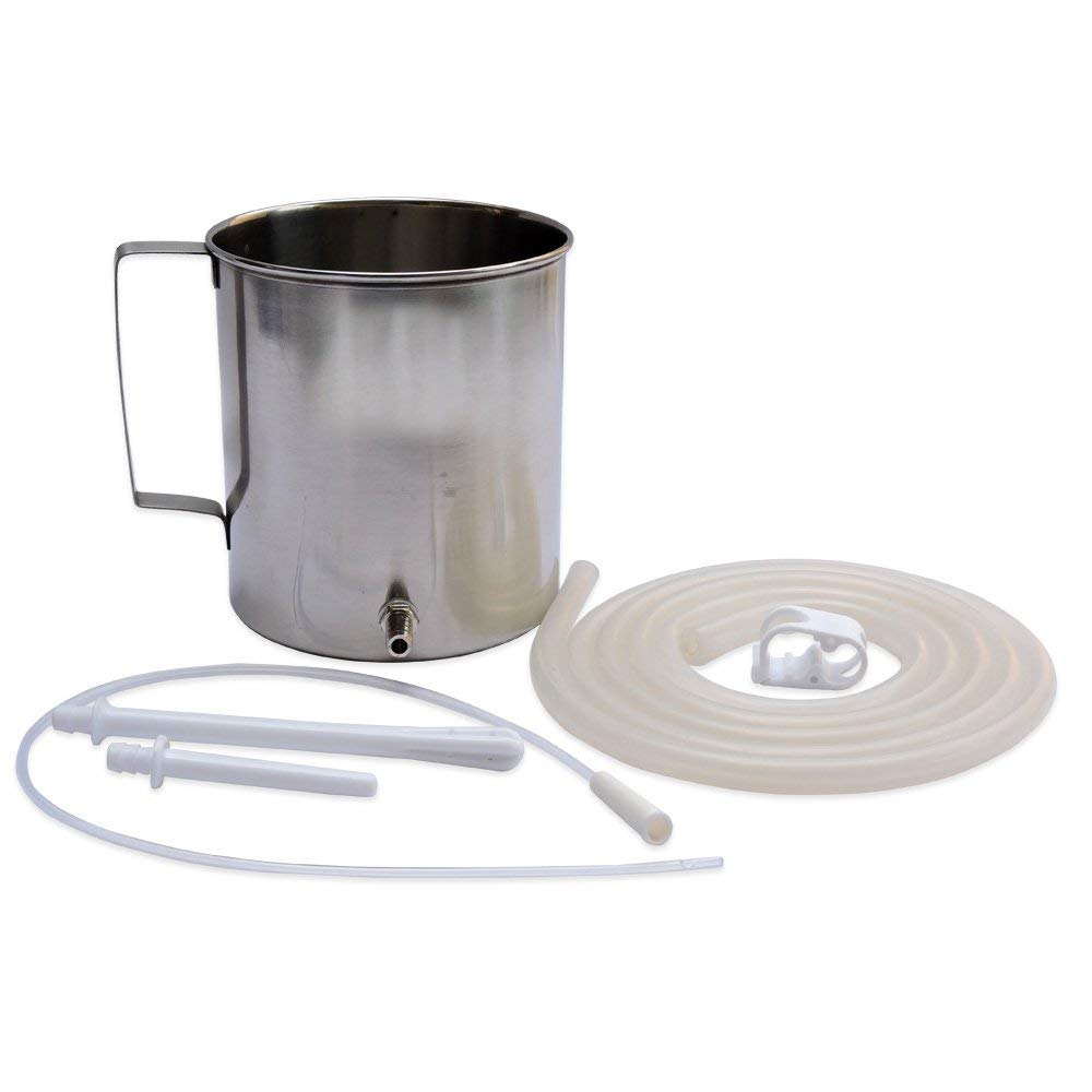 High Grade Stainless Steel Enema Kit (2.0 Quart) with Medical Grade Silicone Hose