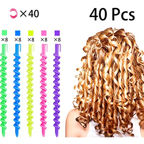 40 Pieces Spiral Hair Perm Rod Spiral Rod Plastic Long Barber Hairdressing Styling Curling Perm Rod Hair Rollers Salon Tools for Women Girls (6.10 x 0.24 Inch) - Thumbnail 7