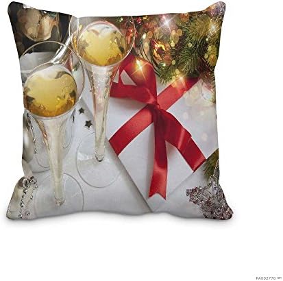 Happy Winter Merry Christmas Gifts Pillowcase New Home Decorative Throw Pillow Case Stemware Cushion Cover 18x18inch