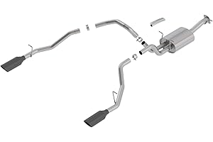 BORLA 140753BC Cat-Back Perf. Exhaust System for 2019-2023 Ram 1500 V8 (Incl. E-Torque) (Exc. Classic) T-304 Stainless Steel ATAK Sound Dual Split Rear Exit Single 5" Round Black Chrome Tips Each Side