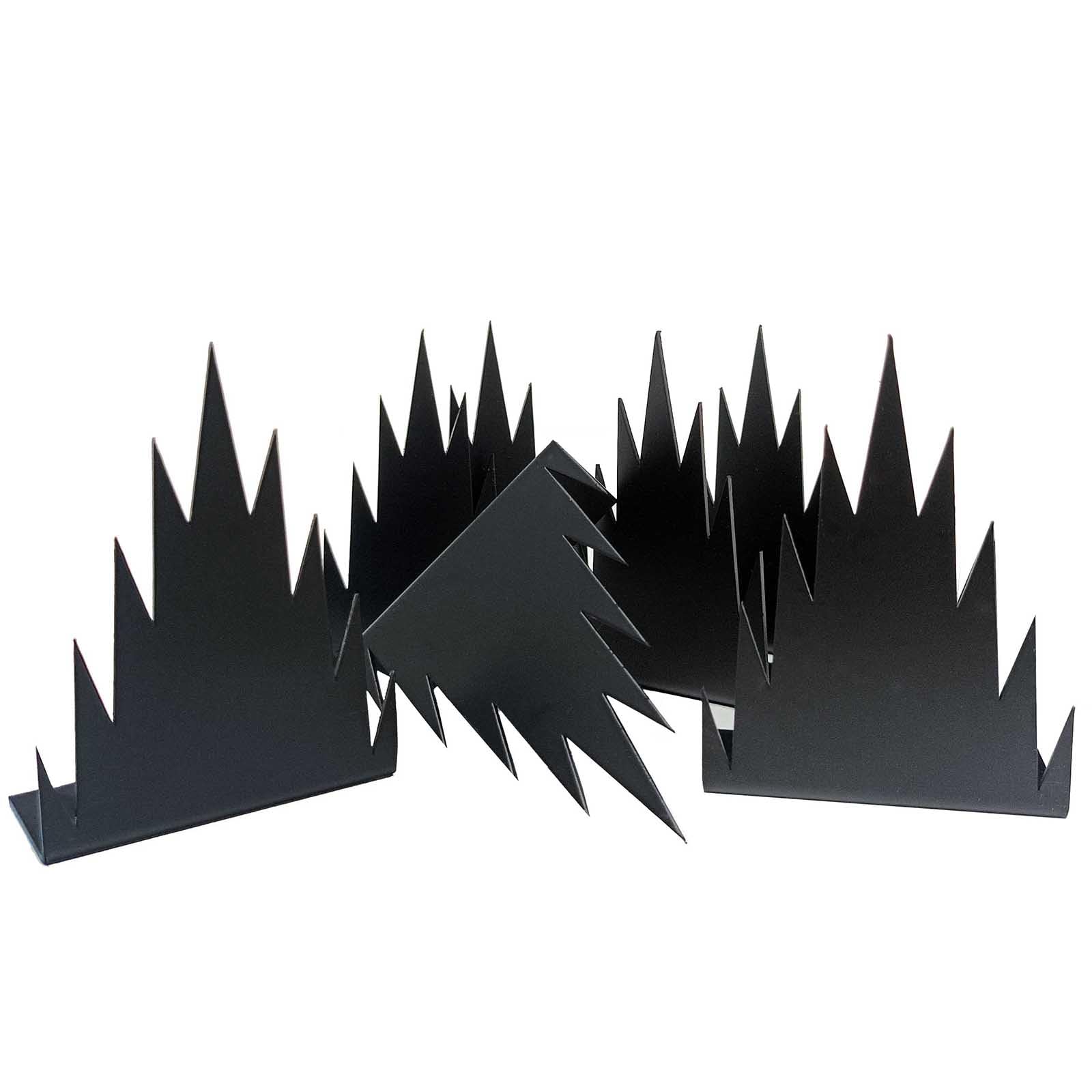 12-Pack Metal Security Fence Spikes with Screws Security Fence Spikes Outdoor Anti Climb Spikes for Keep Defenders Repellent Thief Away Home Security Improvement (Black)