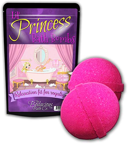 Lilâ€™ Princess Bath Bombs Pretty Pink Bath Luxurious Spa Fun Princess Birthday for Girls Pink Bath Balls for Women Birthday Gags for Girls Stocking Stuffers for Young Ladies XL Bath Fizzers