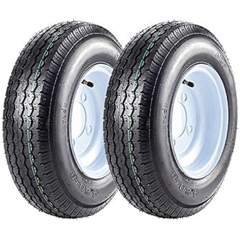 Amazon.com: Set of 2 4.80-8 Trailer Tires and Rims 4 Lug ...