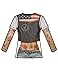 Faux Real Women's Ladies Tattoo Sleeves Contemporary Missy T-Shirt, Multi, Medium