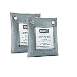 Bamboo Charcoal Air Purifying Bag (2 Pack), 200g Natural Air Freshener Bags, Activated Charcoal Eliminators, Car Air Purifier, Closet Freshener, Home Air Freshener, Charcoal Bags in Grey Color