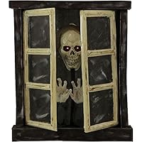 Haunted Hill Farm 2.8 ft. Touch Activated Animated Window with Skeleton Halloween Decoration | Battery-Operated | Creepy Sound Effects | Animatronic Props | HHDWNDW-1LSA,Multicolor Haunted Hill Farm 2.8 ft. Touch Activated Animated Window with Skeleton Halloween Decoration | Battery-Operated | Creepy Sound Effects | Animatronic Props | HHDWNDW-1LSA,Multicolor