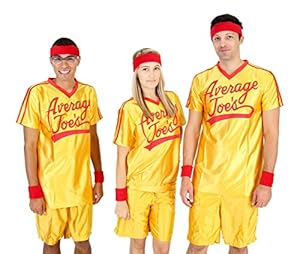 Dodgeball Average Joe's Adult Yellow Jersey Costume Set (Adult X-Large)