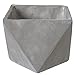 MyGift 5-Inch Modern Planter - Mini Gray Concrete Geometric Design Succulent Cacti Plant Pot with Removable Saucer and Drainage Hole