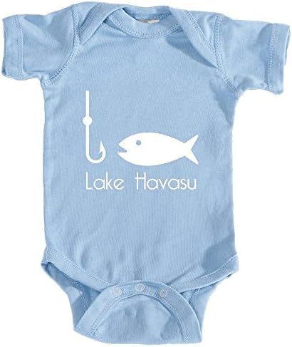 Tenn Street Goods Lake Havasu, Arizona Fishing - Unisex Infant Baby Onesie/Bodysuit (NB, Light Blue)