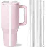 Replacement Straw for Hydrojug traveler 40 oz | Reusable Straws for Hydro Jug Cup 40 oz Travelers | Dishwasher Safe & BPA-Free Drinking Straws | Set of 4 Reusable Straws with 1 Cleaning Brushe