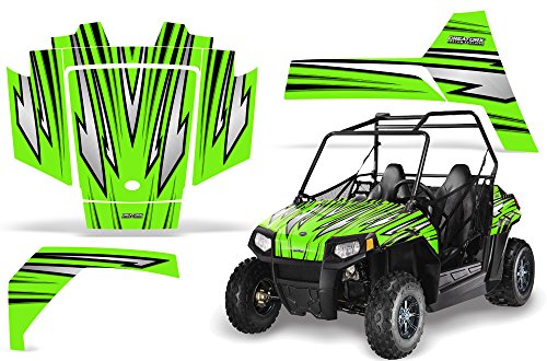 CreatorX Graphics Kit Decals Stickers for Polaris RZR 170 Youth Utv Graphics SpeedX Black Green