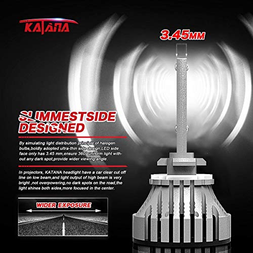 KATANA 880 LED Fog Light Bulbs,CREE Chips 12000Lm 5090Lux 6500K Extremely Bright Conversion Kit,360 Degree Adjustable Beam Angle - Thumbnail 2