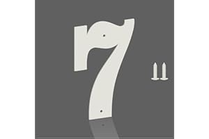 MONLYEY 5 Inch White Metal Letters, Modern Metal House Address Letters and Numbers for Outside Signs, Outdoor Mailbox Numbers, for Door, Apartment, Office, Home Use(Number 7)