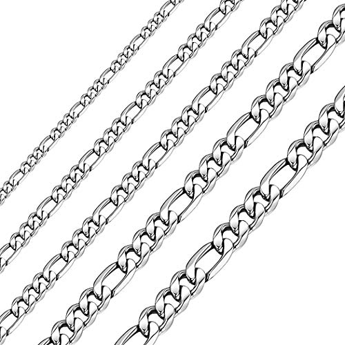 CHISMORL 16"36" Long Stainless Steel Figaro Chain Necklaces Various