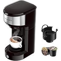 Single Serve Coffee Maker Coffee Brewer for K-Cup Single Cup Capsule and Ground Coffee, Single Cup Coffee Makers with 6…