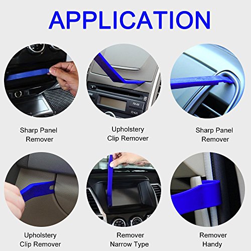 GLISTON 10pcs Auto Trim Removal Pry Tools Set, Car Clip Removal Kit, Door Panel Remover Tool for Trimming Vehicle Audio/Radio, Door Panel, Window, Interior Accessories