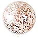 Letsparty BCARICH 36 inch Rose Gold Confetti Balloons, Jumbo Round Balloons for Party Decorations or Festival - 5pcs