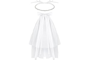 Fleursun First Communion Veil Rhinestone Flower Crown Communion Costume Accessories