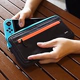 WiWU Nintendo Switch Carrying Case Protective Sleeve Pouch Bag Waterproof Scratch-Resistant Portable Travel Carry Case with 5 Game Cartridges Holders Black
