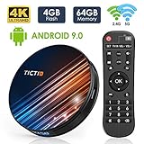 Android 9.0 TV Box 4GB RAM 64GB ROM, TICTID Android TV Box RK3318 Quad-Core 64bit with Dual-WiFi 5G/2.4G, BT 4.0, 4K2K UHD H.265, USB 3.0 Smart TV Box