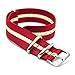 CIVO Watch Bands Premium Ballistic Nylon Watch Strap Stainless Steel Buckle (Crimson/Khaki, 22mm)