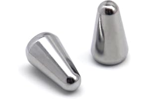 JENSHEPOE 2-Pack Premium Metal 5-Way Pickup Switch Tip & Knob Cap for Fender Strat/Telecaster Guitars – Durable Replacement Parts with Chrome Finish