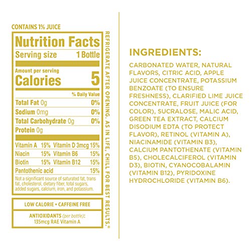 Sparkling Ice, Ginger Lime Sparkling Water, with Antioxidants and