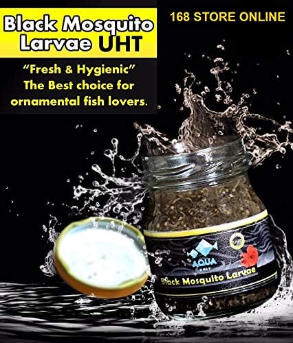 AQUA UNIT Natural Black Mosquito Larvae Sterilized UHT Fresh & Hygienic Fish Food 75 Gram