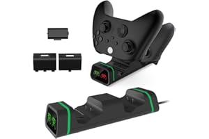 GAMFAMI Controller Charging Station for Xbox One, Controller Charger with 2 x 800mAh Rechargeable Battery Packs Compatible fo
