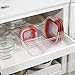 mDesign Food Storage Container Lid Holder, 3-Compartment Plastic Organizer Bin for Organization in Kitchen Cabinets, Cupboards, Pantry Shelves - 2 Pack - Clear