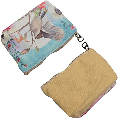 Women and Girls Cute Fashion Coin Purse Wallet Bag Change Pouch Key Holder (Birds) - Thumbnail 3