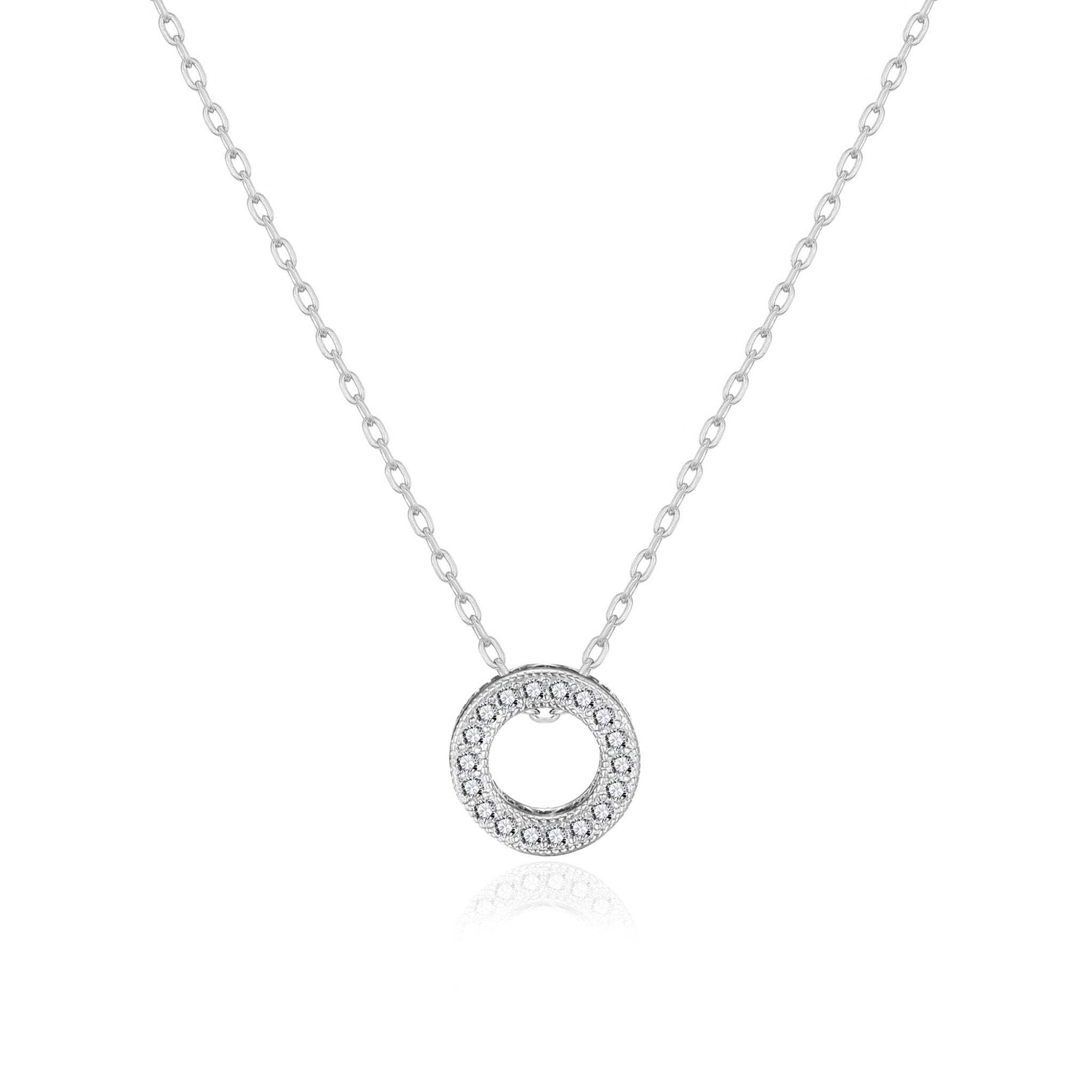 Philip Jones Silver Plated Circle of Life Necklace Created with Zircondia® Crystals