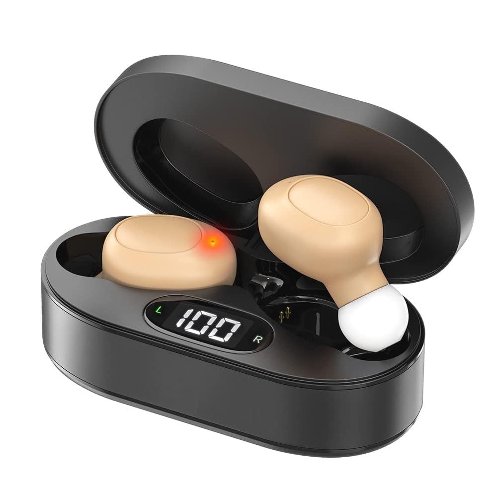 Photo 1 of Dolovo Hearing Aids for Seniors, Hearing Aid Rechargeable with Noise Cancellation Adults, senior Invisible Hearing Amplifier With Portable Charging Case Premium Comfort Design(Beige)