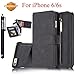 iPhone 6S Case, iPhone 6 Case, CaseUp 12 Card Slot Series - [Zipper Cash Storage] Premium Flip PU Leather Wallet Case Cover With Detachable Magnetic Hard Case For iPhone 6S/6 (4.7 Inch), Black